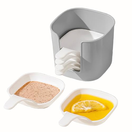 Snackschalen & Dipschalen | 6 Stk Dip Schälchen Set | Tragbare Sojasauce Gericht Dip Schalen mit Griff & Aufbewahrungsbox | Tapas Gerichte Dessertschalen Küchengeräte für Partys, Picknicks & BBQ von Generisch