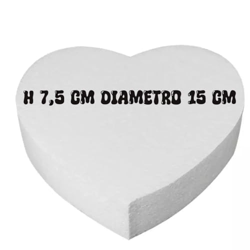 Sockel aus Polystyrol in Herzform, Durchmesser 15 cm, Höhe 7,5 cm, für Kuchengestaltung und Dekoration von Generisch