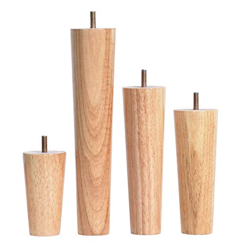 Sofa-Beine aus Holz mit M6/M8/M10-Schrauben, Ersatzfüße für DIY-Fell, Couchtische, Kommoden und Sofas, stilvolle Holzfarbe, 4 Stück von Generisch
