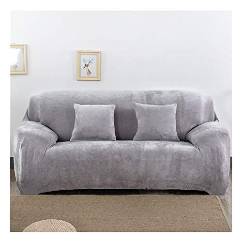 Sofabezug aus Pannesamt, 3-Sitzer, Stretch-Plüsch-Schonbezug, elastisch und waschbar, Couchschutz, dick, einfarbig, passend für 190230 cm große Sofas, einfache Installation, Silbergrau Sofabezug aus Pannesamt, 3-Sitzer, Stretch-Plüsch-Schonbezug, elastisch und waschbar, Couchschutz, dick, einfarbig, passend für 190230 cm große Sofas, einfache Installation, Silbergrau von Generisch