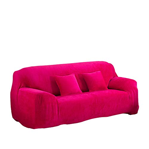 Sofabezug für 3-Sitzer, Pannesamt, Stretch-Plüsch-Schonbezug, elastisch und waschbar, dick, einfarbig, Schutz für 1/2/3/4-Sitzer-Sofas (190 x 230 cm), Silbergrau von Generisch