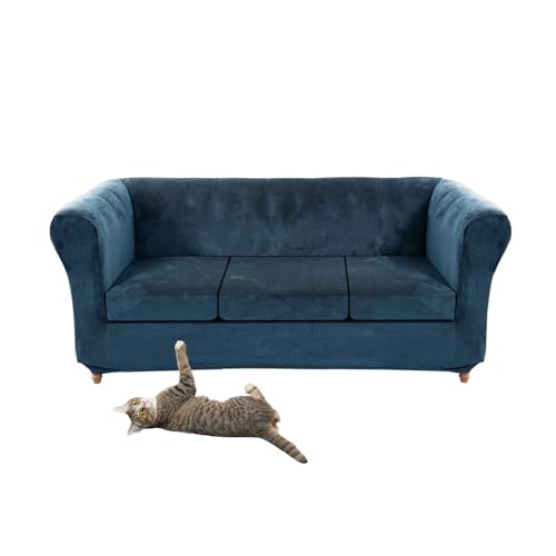Sofabezug im Vintage-Stil, elastischer Samtstoff, weich und bequem, inklusive Sitzkissen, Schonbezug, perfekt für Heimdekoration und Schutz von Generisch