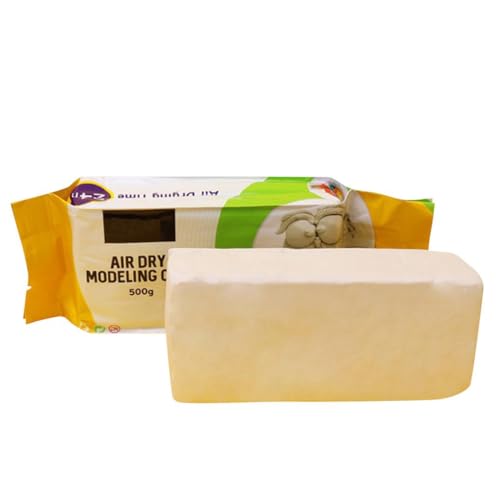 Soft Ton Lufttrocknend Lufttrocknende Modelliermasse Natürlicher, Besonders Weicher und Geschmeidiger Ton,Lufthärtend für Zuhause, Modelliermasse, Knetmasse, Töpfern, Lehm(500g) (Beige) von Generisch