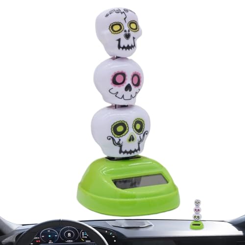 Solar Fenster Deko - 3 Totenkopf-Figuren Für Armaturenbrett - Wetterfeste Lustige Tischdekoration Für Auto Wohnzimmer Schlafzimmer Solar Fenster Deko - 3 Totenkopf-Figuren Für Armaturenbrett - Wetterfeste Lustige Tischdekoration Für Auto Wohnzimmer Schlafzimmer von Generisch