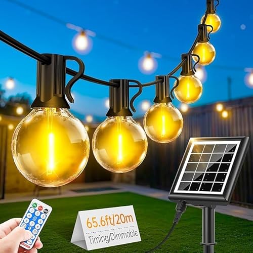 Solar-Lichterkette für den Außenbereich, Fernbedienung, 20 m, IP65 wasserdicht, LED-Gartenlichter, wetterfest, solarbetriebenes Außenlicht für Pavillon, Pergola, Terrasse Solar-Lichterkette für den Außenbereich, Fernbedienung, 20 m, IP65 wasserdicht, LED-Gartenlichter, wetterfest, solarbetriebenes Außenlicht für Pavillon, Pergola, Terrasse von Generisch