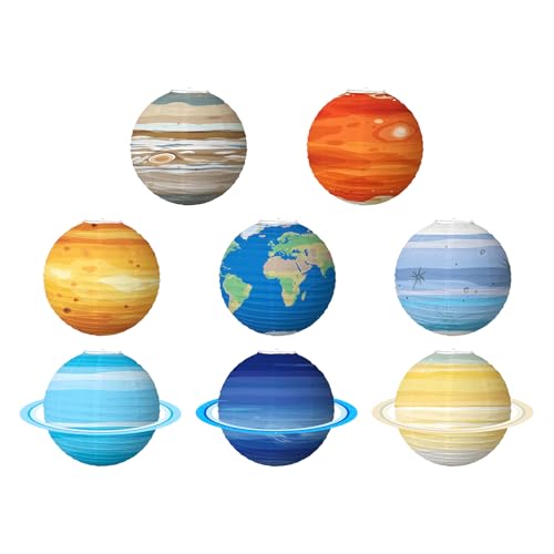 Solare Papierlaternen 8-teilig | Aufblasbare Planeten 30 cm,Farbfrohe Laternen Für Kinderzimmer Geburtstag Baby-Shower Klassenzimmer Wissenschaftsparty Solare Papierlaternen 8-teilig | Aufblasbare Planeten 30 cm,Farbfrohe Laternen Für Kinderzimmer Geburtstag Baby-Shower Klassenzimmer Wissenschaftsparty von Generisch