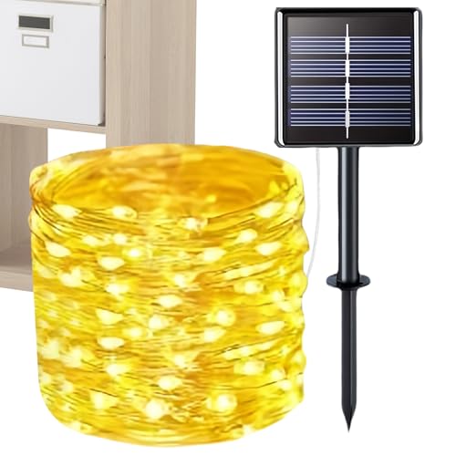 Solarlichterkette Für Den Außenbereich,Solar LED Lichterkette Für Draussen - Ambientlicht Weihnachtsschmuck Garten Terrasse Camping Halloween Party von Generisch
