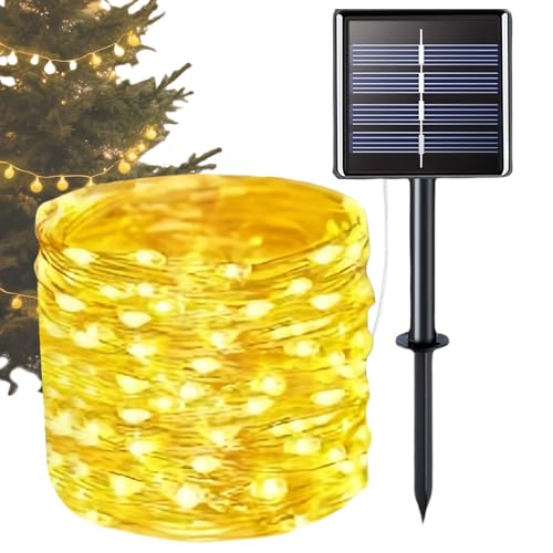 Solarlichterkette | LED Lichterketten Für Außenbereich Mit Solarenergie - Wasserdichte Ambiente-Beleuchtung Deko Für Weihnachtsfeier Innenbereich Baum Halloween Garten Terrasse von Generisch