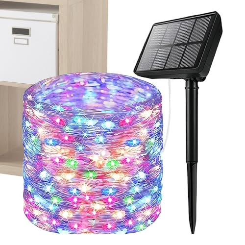 Solarlichterkette | LED Lichterketten Für Außenbereich Mit Solarenergie - Wasserdichte Ambiente Beleuchtung Für Deck Hochzeit Terrasse Baum Gartenparty Außenbereich von Generisch