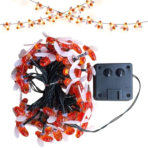Solarlichterketten Für Draußen - Bienenförmige LED Lichterkette Außenbereich - Wasserdicht Deko Für Garten Terrasse Baum Hochzeit Wege Camping Weihnachten von Generisch