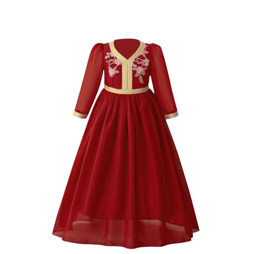 Sommerkleider für Mädchen, Netzstoff, Spitze, Blumenstickerei, Dubai, arabisch, Jilbab, muslimische Kleidung, Kaftan, zierlich, besondere Anlässe, Petite-Kleider, Maxi-Hochzeitsgästekleid, Satin-Robe Sommerkleider für Mädchen, Netzstoff, Spitze, Blumenstickerei, Dubai, arabisch, Jilbab, muslimische Kleidung, Kaftan, zierlich, besondere Anlässe, Petite-Kleider, Maxi-Hochzeitsgästekleid, Satin-Robe von Generisch