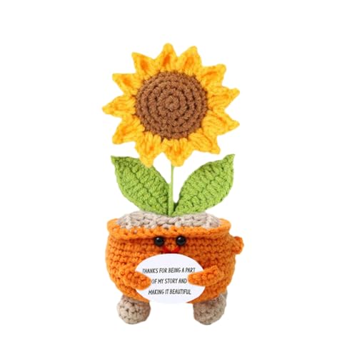 Sonnenblume Häkeln - Inspirierende Häkelblumen,Handgewebte Deko Für Nachttisch Inspirierende Kunstblume von Generisch