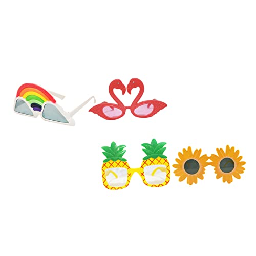 Sonnenbrille für Partys – 4 bunte Fotobrillen für Strand und lustige Veranstaltungen – trendige Kunststoffbrille für Fotokabinen-Dekoration von Generisch