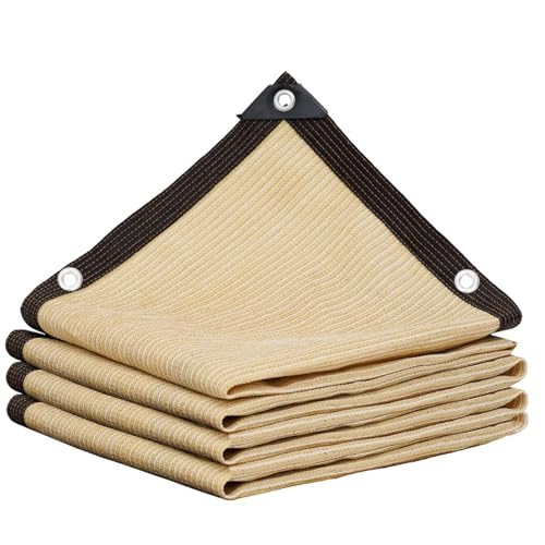 Sonnenschutz, Netzstoff mit Ösen, UV-Schutz, für Pflanzen, Außenbereich, 6 x 8 m, Sonnenschutzstoff, Beige von Generisch