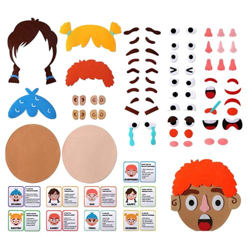 Soziales emotionales Lernspielzeug - Filz Emoticon Faces Kit für Kinder | Starkes Material mit kreativem Ausdruck, interaktives Multiplayer -Spiel, pädagogisches Spielset, ideal für Aktivitäten im Fre Soziales emotionales Lernspielzeug - Filz Emoticon Faces Kit für Kinder | Starkes Material mit kreativem Ausdruck, interaktives Multiplayer -Spiel, pädagogisches Spielset, ideal für Aktivitäten im Fre von Generisch