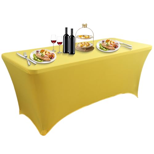 Spandex-Tischdecke, 1 x widerstandsfähige Stretch-Tischdecke, angepasste rechteckige Tischdecke für Standard-Klapptische, waschbar und knitterfrei Spandex-Tischdecke, 1 x widerstandsfähige Stretch-Tischdecke, angepasste rechteckige Tischdecke für Standard-Klapptische, waschbar und knitterfrei von Generisch
