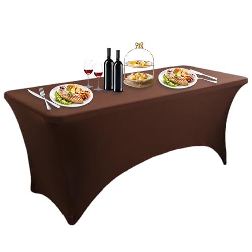Spandex-Tischdecke, 1 x widerstandsfähige Stretch-Tischdecke, angepasste rechteckige Tischdecke für Standard-Klapptische, waschbar und knitterfrei Spandex-Tischdecke, 1 x widerstandsfähige Stretch-Tischdecke, angepasste rechteckige Tischdecke für Standard-Klapptische, waschbar und knitterfrei von Generisch