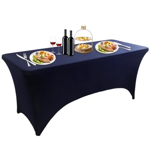 Spandex-Tischdecke, angepasste Stretch-Tischdecke für Standard-Klapptische, waschbar und knitterfrei, 122 cm Spandex-Tischdecke, angepasste Stretch-Tischdecke für Standard-Klapptische, waschbar und knitterfrei, 122 cm von Generisch