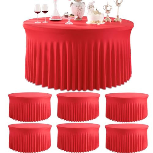 Spandex-Tischdecken, 182,9 cm, dehnbar, rund, für Hochzeiten, Geburtstagsfeiern, Bankette, faltenfrei, Event-Dekoration, 6 Stück Spandex-Tischdecken, 182,9 cm, dehnbar, rund, für Hochzeiten, Geburtstagsfeiern, Bankette, faltenfrei, Event-Dekoration, 6 Stück von Generisch