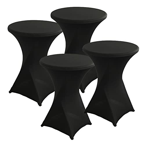 Spandex-Tischdecken, dehnbar, Cocktail-Tischdecken für hohe Tische, runde Bar- und Bistro-Tischwäsche, 60 x 110 cm, ideal für Partys, Hochzeiten und Veranstaltungen, 4 Stück von Generisch