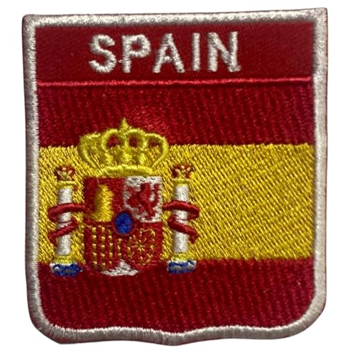 Spanien bestickte Schildflagge mit Namen Patch Aufbügeln/Aufnähen Abzeichen Nationalsymbol Militär Patch für Kleidung Rucksäcke Kappen Spanien bestickte Schildflagge mit Namen Patch Aufbügeln/Aufnähen Abzeichen Nationalsymbol Militär Patch für Kleidung Rucksäcke Kappen von Generisch
