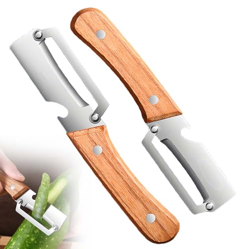 Sparschäler, 2025 Neu Kartoffelschäler Edelstahl mit Leicht zu Greifenden Griffen, 19 cm Gemüseschäler Und Flaschenöffner für Küche, Obst, Karotten, Gemüse Julienne, Spülmaschinenfest (2Pcs) von Generisch