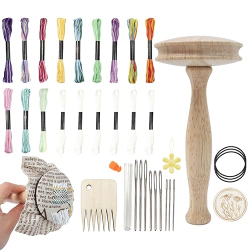 Speed Weave Stopfwerkzeug, Stopfei, Socken Stopfen, Stopfgarn-Pilz-Kit, Weave Repair Tool Komplettes Stopfset Speed Weave Zum Stopfen Von Socken, Mützen, Hosen Und Pullovern von Generisch