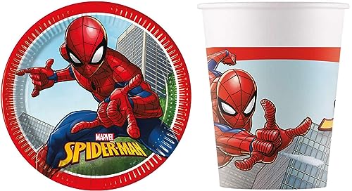 16-tlg. Set Kindergeburtstag Party Feier Fete Deko Motto Spiderman Crime Fighter von Generisch