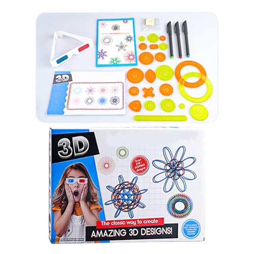 Spiral-Schablone - 3D Spiral Designer,Multifunktionale Bastelvorlagen Mit Kreativen Malvorlagen Für Mädchen Familie Reisen Zuhause Kindergarten Outdoor Geburtstag von Generisch