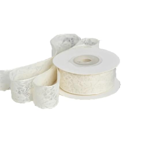 Spitzenbänder zum Selbermachen, Schleife, Haar-Accessoires, Geschenk, Blumenverpackung, handgefertigtes Klebeband, Basteln, 9,1 m, Weiß, 38 mm Spitzenbänder zum Selbermachen, Schleife, Haar-Accessoires, Geschenk, Blumenverpackung, handgefertigtes Klebeband, Basteln, 9,1 m, Weiß, 38 mm von Generisch