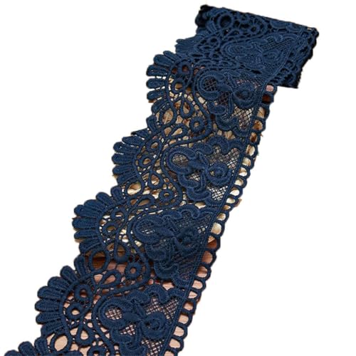 Spitzenband mit Blumenstickerei, 1 m, 10 cm, Marineblau, Länge 1 m Spitzenband mit Blumenstickerei, 1 m, 10 cm, Marineblau, Länge 1 m von Generisch