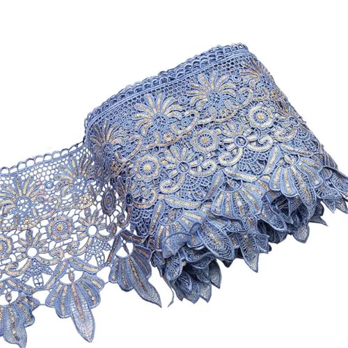 Spitzenbesatz mit Pailletten, bestickt, für Hochzeitskleid, Zuhause, Tanz, DIY, Blau, 2 Meter von Generisch
