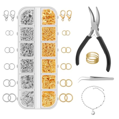 Sprungringe,1200 Teile Schmuck Verschlüsse | Ohrring Rückteile Zubehör Für Geburtstag Freizeit Reise Valentinstag Sommer Jahrestage Sprungringe,1200 Teile Schmuck Verschlüsse | Ohrring Rückteile Zubehör Für Geburtstag Freizeit Reise Valentinstag Sommer Jahrestage von Generisch