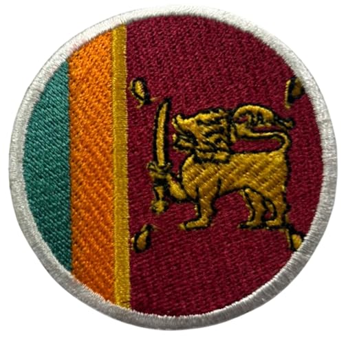 Sri Lanka Flagge Patch Rund - 6cm Besticktes Bügelbild Aufnäher/Aufbügler - Taktisches Militär Emblem für Jacken, Rucksäcke, Hüte, Westen & Kleidung - Kreisförmige Nationalflagge Patch von Generisch