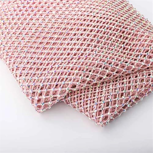 Ss10 elastisches Netzgewebe mit Strasssteinen, zum Aufnähen, glitzernd, Kristall, hohles Band, in mehreren Farben, für Kleid und Kleidung, 100 x 150 cm von Generisch