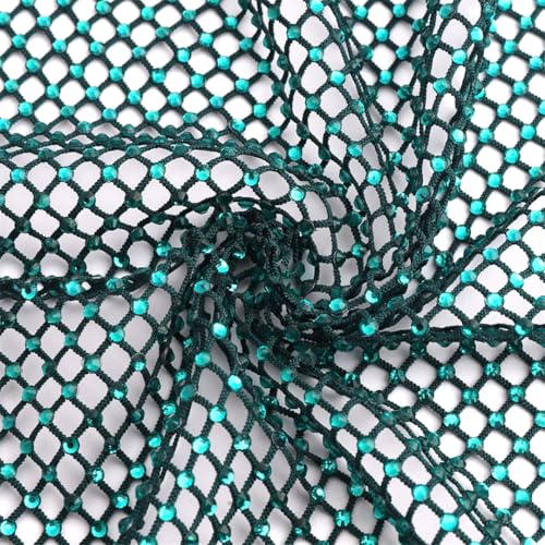 Ss10 elastisches Netzgewebe mit Strasssteinen, zum Aufnähen, glitzernd, Kristall, hohles Band, in mehreren Farben, für Kleid und Kleidung, 100 x 150 cm von Generisch