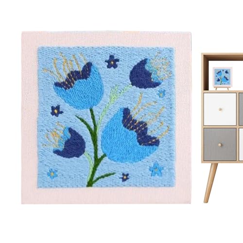 Stanznadel-Set – Stanznadel-Set für Anfänger, Sticknadel, buntes Stickset, bunte Blumen-Nadelspitzen-Kits, tragbare Nähkunst für Anfänger, Näharbeiten von Generisch