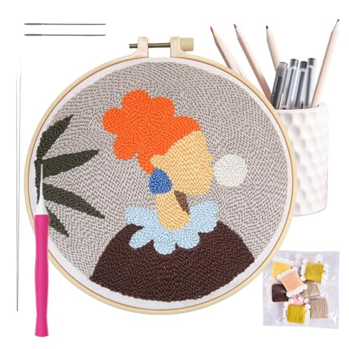 Stanznadel-Stickset, Cartoon-Muster-Set, Nähen, komplett, leicht verständliche Anleitung (evtl. nicht in deutscher Sprache), Basteln, 30,5 cm, mehrfarbig, 1 Set, widerstandsfähige Materialien, kreativ von Generisch