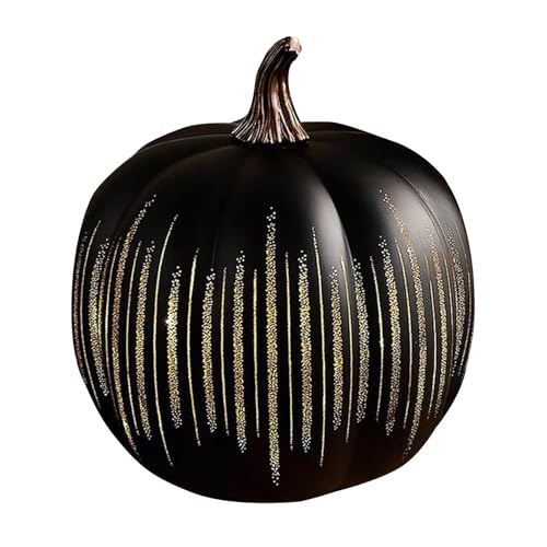 Starry Night Pumpkins, Glitzernder Glaskürbis - Herbstliche dekorative Kürbislaterne, Realistische Halloween-Thanksgiving Tischdekoration, Leuchtkürbisse für Garten Balkon Terrasse & Party (Orange) von Generisch