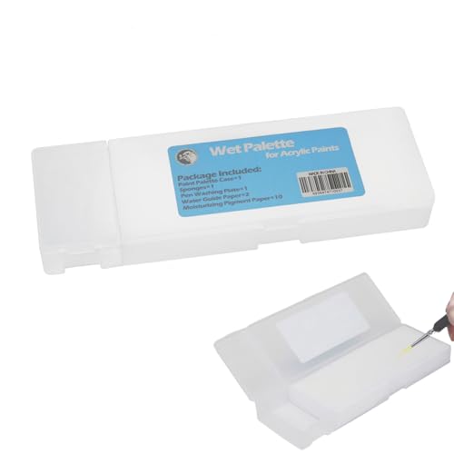 Stay Wet Palette – Stay Wet Malpalette, Farbaufbewahrungsschale | Luftdichte Feuchtigkeitsspeicherpalette für Acrylfarben, auslaufsichere Farbwanne für Bastelprojekte, Studiomalerei, Hausaufgaben und von Generisch