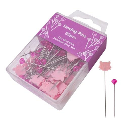 Stecknadeln,80 Stück Satin Stecknadeln | Zum Nähen von Kleidung Knopfannähen Reißverschlüsse Einarbeiten Sticken Stecknadeln,80 Stück Satin Stecknadeln | Zum Nähen von Kleidung Knopfannähen Reißverschlüsse Einarbeiten Sticken von Generisch