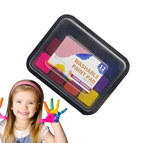 Stempelkissen, Stempelkissen für Kinder - 12 Farben Fingerabdruck-Tintenpad waschbar Stempelkissen, Regenbogen-Stempelkissen für Freunde und Familie Stempelkissen, Stempelkissen für Kinder - 12 Farben Fingerabdruck-Tintenpad waschbar Stempelkissen, Regenbogen-Stempelkissen für Freunde und Familie von Generisch