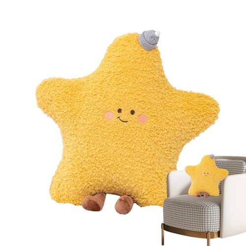 Stern Kissen - Mond Plüsch,Weiches Ergonomisches Kissen Aus Plüschstoff Für Nackenentlastung Lendenstütze Schlaf Bett Baby Frauen von Generisch