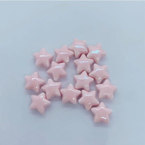 Sternförmige Keramikperlen-Set, 14 mm, Schmuckherstellungszubehör für Frauen, Weihnachtsbaumschmuck, DIY, Halskette, Ohrringe, Armband, Schlüsselanhänger, Charms, 10 Stück Sternförmige Keramikperlen-Set, 14 mm, Schmuckherstellungszubehör für Frauen, Weihnachtsbaumschmuck, DIY, Halskette, Ohrringe, Armband, Schlüsselanhänger, Charms, 10 Stück von Generisch