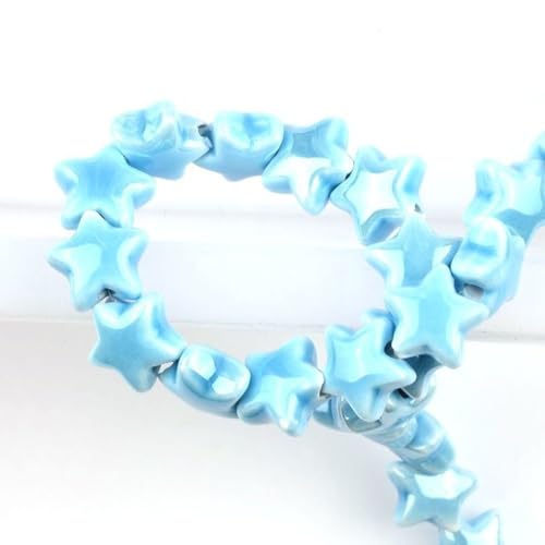 Sternförmige Keramikperlen-Set, 14 mm, Schmuckherstellungszubehör für Frauen, Weihnachtsbaumschmuck, DIY, Halskette, Ohrringe, Armband, Schlüsselanhänger, Charms, 10 Stück Sternförmige Keramikperlen-Set, 14 mm, Schmuckherstellungszubehör für Frauen, Weihnachtsbaumschmuck, DIY, Halskette, Ohrringe, Armband, Schlüsselanhänger, Charms, 10 Stück von Generisch