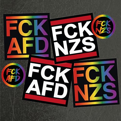 Sticker Gegen Rechts Set 120 Stück FCK NZS I FCK AFD I Regenbogen von Generisch