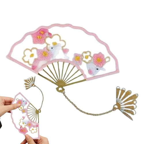 Stickerei Lesezeichen | Retro Elegantes Lesezeichen - Handgefertigtes Fan Buchzeichen Mit Stickerei Set Und Anleitung Für Reiseplaner Studium Uni Anfänger Stickerei Lesezeichen | Retro Elegantes Lesezeichen - Handgefertigtes Fan Buchzeichen Mit Stickerei Set Und Anleitung Für Reiseplaner Studium Uni Anfänger von Generisch