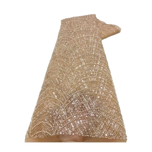 Stickerei schwerer Bräutigam Spitzenstoff afrikanischer Tüll Pailletten Spitzenstoff für Hochzeit Party langes Kleid Stickerei schwerer Bräutigam Spitzenstoff afrikanischer Tüll Pailletten Spitzenstoff für Hochzeit Party langes Kleid von Generisch