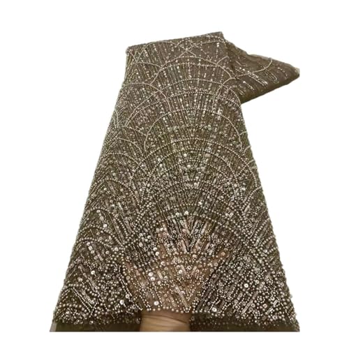 Stickerei schwerer Bräutigam Spitzenstoff afrikanischer Tüll Pailletten Spitzenstoff für Hochzeit Party langes Kleid Stickerei schwerer Bräutigam Spitzenstoff afrikanischer Tüll Pailletten Spitzenstoff für Hochzeit Party langes Kleid von Generisch