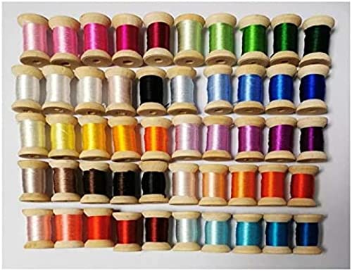 Stickgarn, natürliche Maulbeerseide, 50 Spulen für Handstickerei und DIY, 20-22 m pro Spule Stickgarn, natürliche Maulbeerseide, 50 Spulen für Handstickerei und DIY, 20-22 m pro Spule von Generisch